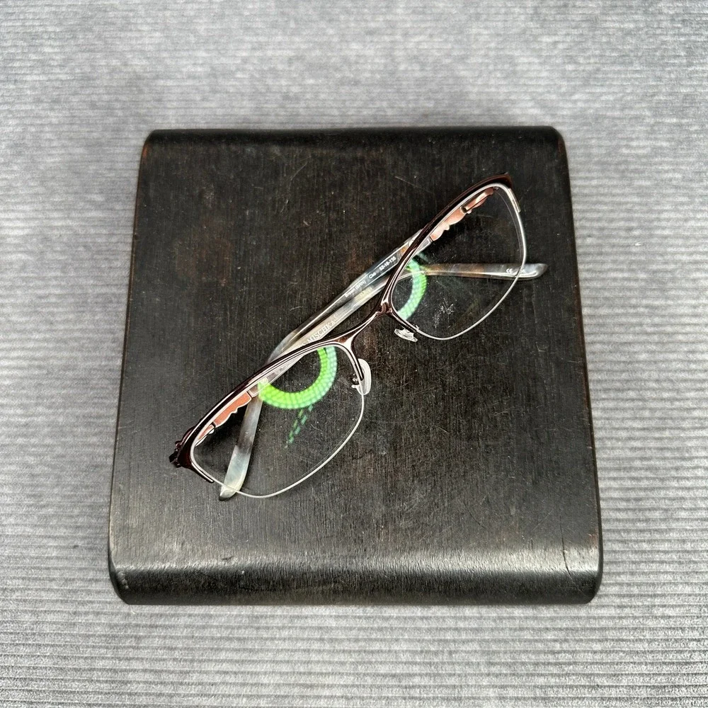 Badgley Mischka Clio Brown Crystal Y2K Cat Eye Eyeglasses 52-18-135